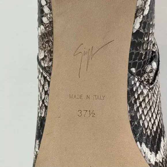 Giuseppe Zanotti Tysha Snake Embossed Leather Ankle Boots 37.5 (US7.5)